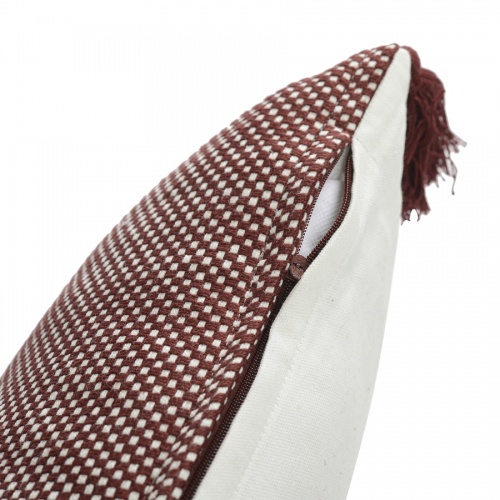 Подушка декоративная бордового цвета крупной вязки из коллекции ethnic, 30х60 см фото 2