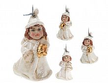 Ёлочная игрушка "Новогодний ангелок", керамика, 4.5х3.5х8 см, Koopman International