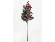 Декоративная ветка с ягодами СНОУ ФРОСТ, 100% литая хвоя, 50 см, Christmas Deluxe