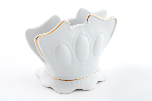 Подставка для салфеток Leander, 8,5 см, фарфор, белый, золотой
