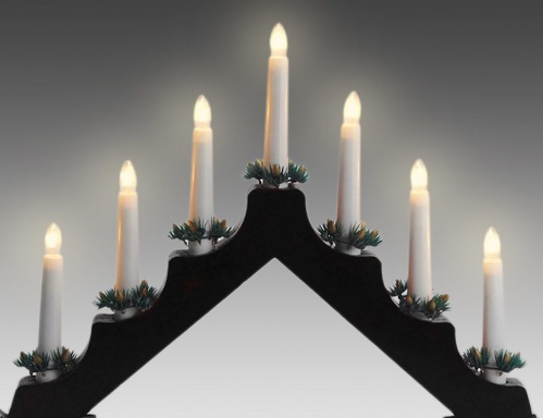Светильник "Горка рождественская" (чёрный) на 7 свечей, 30х41 см, Koopman International фото 2