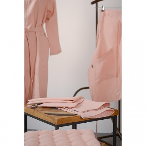 Прихватка из умягченного льна розово-пудрового цвета из коллекции essential, 22х22 см фото 2