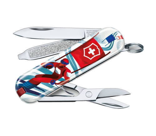 Нож-брелок Victorinox Classic LE 2020, 58 мм, 7 функций, "Ski Race" фото 2