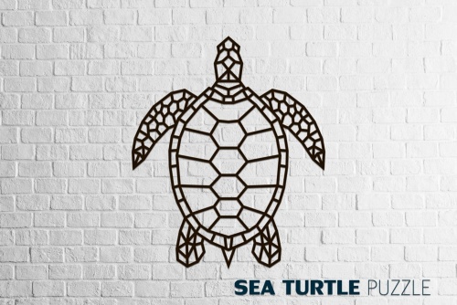 Деревянный декор настенный, панно, сборная модель EWA Design Морская черепаха фото 4