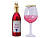 Набор ёлочных игрушек MAGIC RED WINE (бутылочка и бокал), стекло, 12.5 и 13.5 см, Kaemingk (Decoris)