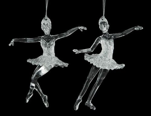 Ёлочное украшение "Балерина", прозрачная, 12 см, разные модели, Forest Market