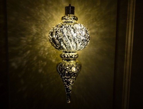 Светящееся ёлочное украшение "Антуаннэт", пластик, золотое, 10 LED-огней, 26 см, батарейки, Peha Magic фото 2