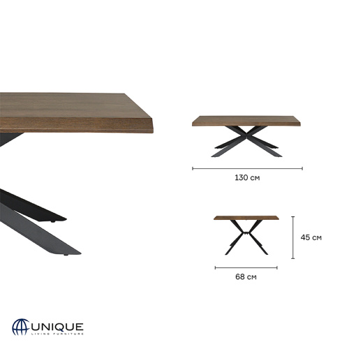 Стол кофейный unique furniture, arno, 130х68х45 см фото 2