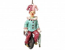 Ёлочная игрушка "Клоун на моноцикле", полистоун, 12 см, SHISHI