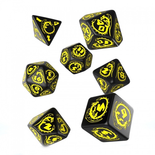 Набор кубиков "Драконьи", 7 шт., черно-желтый фото 2