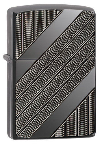 Зажигалка ZIPPO Armor™ с покрытием High Polish Black Ice®, латунь/сталь, чёрная, 36x12x56 мм, 29422