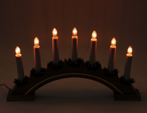 Светильник рождественский декоративный VERA (орех) на 7 свечей, 42х23 см, STAR trading фото 5