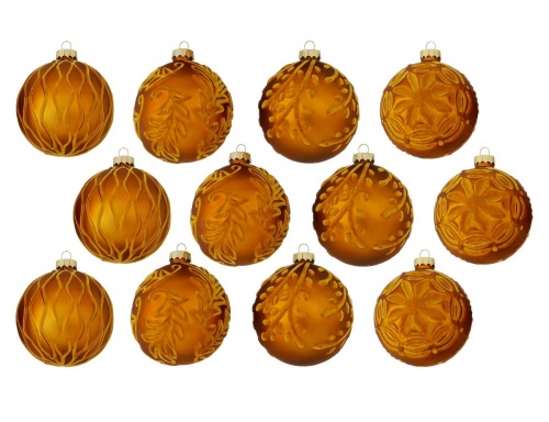 Набор коллекционных ёлочных шаров "Бархатный этюд", стекло, 8 см, упаковка 12 шт., Boltze