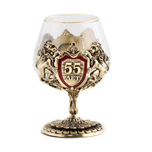Бокалы - "Royal Crystal Elegance" - Бокал для коньяка "Юбилейный 55 лет кристалл/латунь фото 5