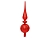 Елочная верхушка DIAMOND (ребристое рифление), стеклянная, матовая, красная, 31 см, Kaemingk (Decoris)