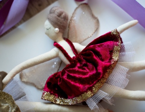 Кукла на ёлку "Фея бархатного танца" (Enl’air), текстиль, 24 см, Due Esse Christmas фото 2