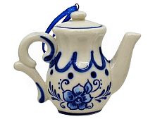 Ёлочная игрушка "Чайничек", делфтский фарфор, 6.5 см, Kurts Adler