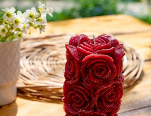 Дизайнерская свеча "Мерцающие розы", Kaemingk фото 2