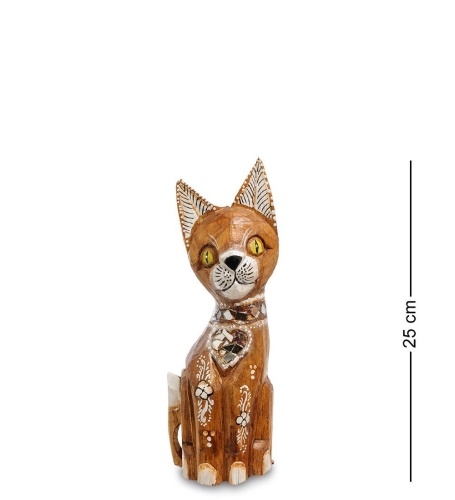 99-136 Фигурка «Кошка» н-р из трех 30,25,20 см (албезия, о.Бали) фото 4
