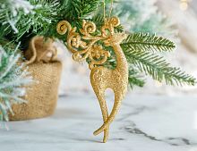 Ёлочная игрушка из акрила ОЛЕНЬ КАРИБУ золотой, 15 см, Forest Market