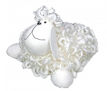 Игрушка "Лохматая овечка" белая, 14х12х9 см, BILLIET