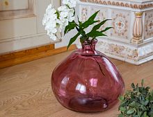 Стеклянная ваза "Анита", прозрачная, тёмно-розовая, 33х33 см, Edelman