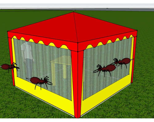 Стенка с антимоскитной сеткой 2,0х2,0 (к беседке 6 граней)