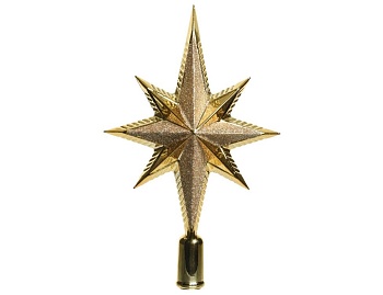 Ёлочная верхушка "Рождественская звезда", золотая, 6.5x14.5x25.5 см, Kaemingk