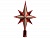 Ёлочная верхушка "Рождественская звезда", красный, 6.5x14.5x25.5 см, Kaemingk
