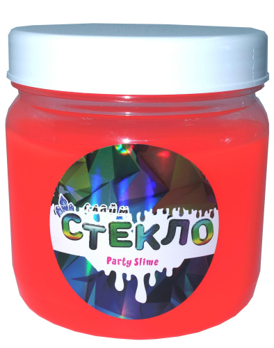 Слайм &quot;Стекло&quot; серия Party Slime, красный неон, 400 гр