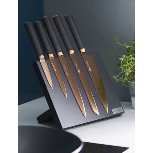 Набор из 5 ножей и подставки Titan Copper фото 11