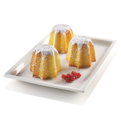 Форма для приготовления кексов mini pandoro, 34 х 18 х 6 см, силиконовая, красная