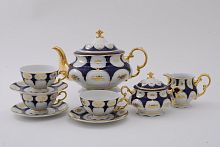 Чайный сервиз Leander Соната "Кобальт" 15 предметов, фарфор, синий, белый