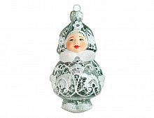 Ёлочная игрушка "Снегурочка", коллекция 'Морозные узоры', стекло, 11 см, Ариель