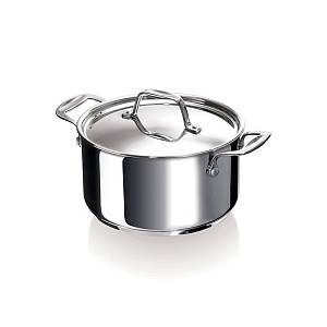 Кастрюля BEKA CHEF 33 л (20 см) с зеркальной полировкой, из нержавеющей стали, серого цвета