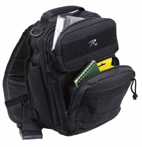 Тактический однолямочный рюкзак Rothco Compact (черный) фото 3