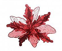Украшение "Пуансеттия воздушная" органза, красная, 42х42 см, BILLIET