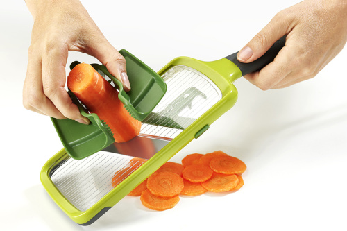 Терка с держателем для продуктов mandoline зеленая фото 4