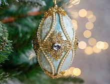 Ёлочное украшение ИЛАЙН (капля), полиэстер, 14 см, Winter Deco