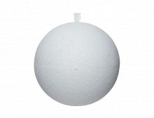 Декоративный шар "Снежок", пенополистирол, белый, 14 см, Kaemingk
