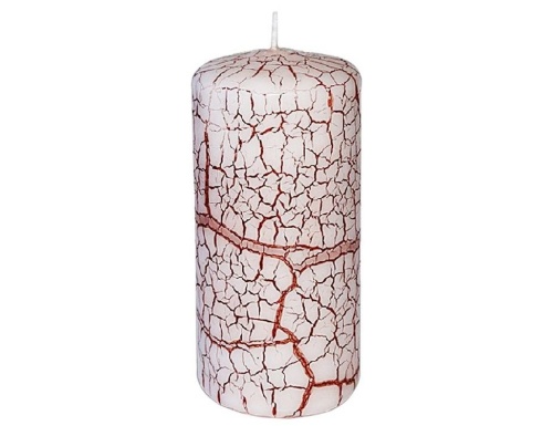 Дизайнерская свеча столбик "Кракле", 6.5х12.5 см, Омский Свечной фото 3