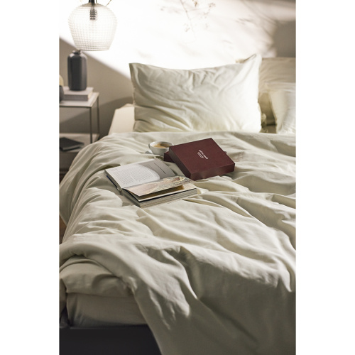 Комплект постельного белья из сатина серо-бежевого цвета с брашинг-эффектом из коллекции essential фото 3