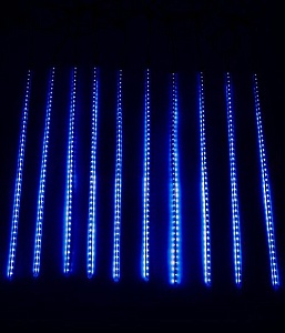 Комплект "Тающие сосульки", 10х80см, 840 синих LED ламп, 24V, 10м , черный провод, уличная, BEAUTY LED