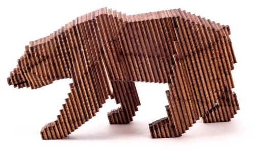Конструктор деревянный UNIWOOD Медведь с набором карандашей фото 9