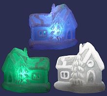 Светящаяся елочная игрушка Домик с Башней на батарейке, подвеска (Snowhouse)