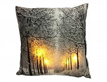 Светящаяся подушка "Снежная аллея", 4 тёплых белых LED-огня, 45х45 см, Peha Magic