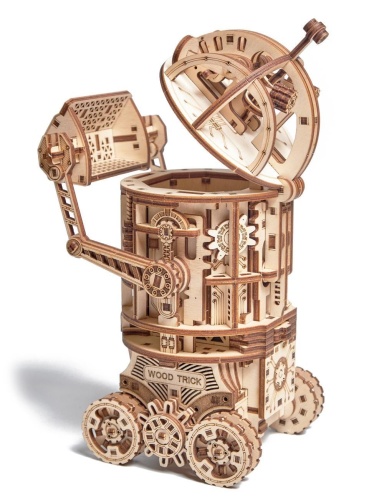 Электронная деревянная сборная модель Wood Trick Космический робот Уборщик (с двигателем) фото 7