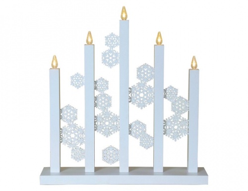 Новогодний светильник MAGIC SNOWFLAKES, белый, 5 тёплых белых LED-огней, 48х46 см, STAR trading фото 2
