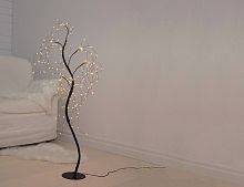 Светящееся дерево "Грациозная ива", чёрная, 180 тёплых белых микро LED-огней, 100 см, STAR trading