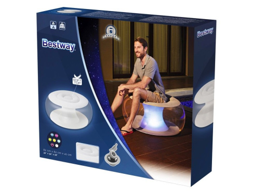 Надувной пуф с подсветкой Led Poolsphere, 82x82x41 см, BestWay, фото 8